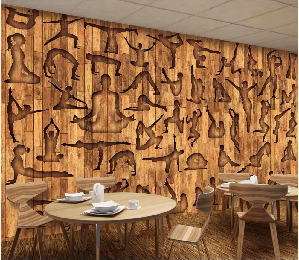 

3d wallpaper custom photo Fitness exercise yoga action decoration painting room wallpaper for walls 3d wall murals wallpaper