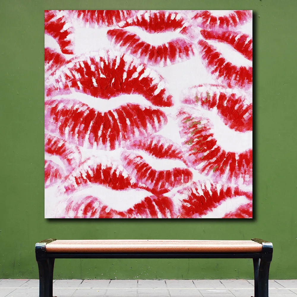 Fashion Pop Art Oil Painting Wall Picture Red-Roars Animal Printed Canvas For Living Room Home Decor Unframed | Дом и сад