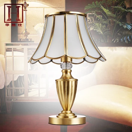 copper style living room lamp bedroom bedside manual brass simple European American Pastoral ZL306 | Лампы и освещение