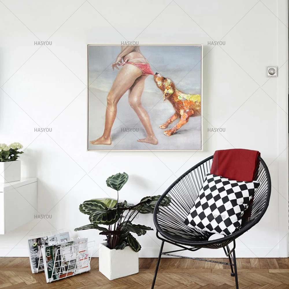 Картина маслом на холсте Собака 100% | Дом и сад