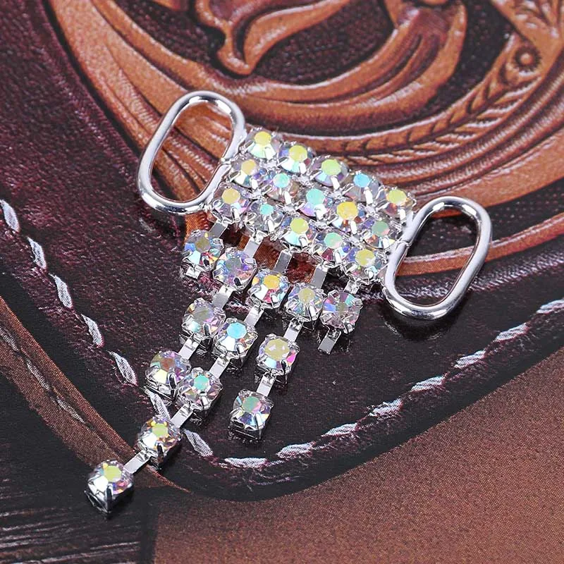 Новинка года 10 шт. 3 ряда Маленькие стразы с кисточками металлическая цепь