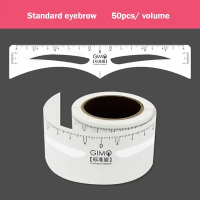 Standard eyebrow 50 шт. Перманентный макияж для бровей одноразовые точные линейки микроблейдинг инструменты для моделирования татуировки мерные наклейки тренд бровей - Цвет: Standard eyebrow