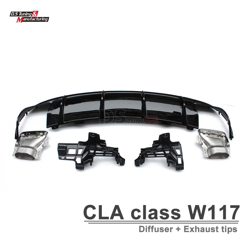 Задний бампер диффузор и выхлопные трубы для Mercedes CLA класс C117 X117 W117 спорт CLA45 Новый