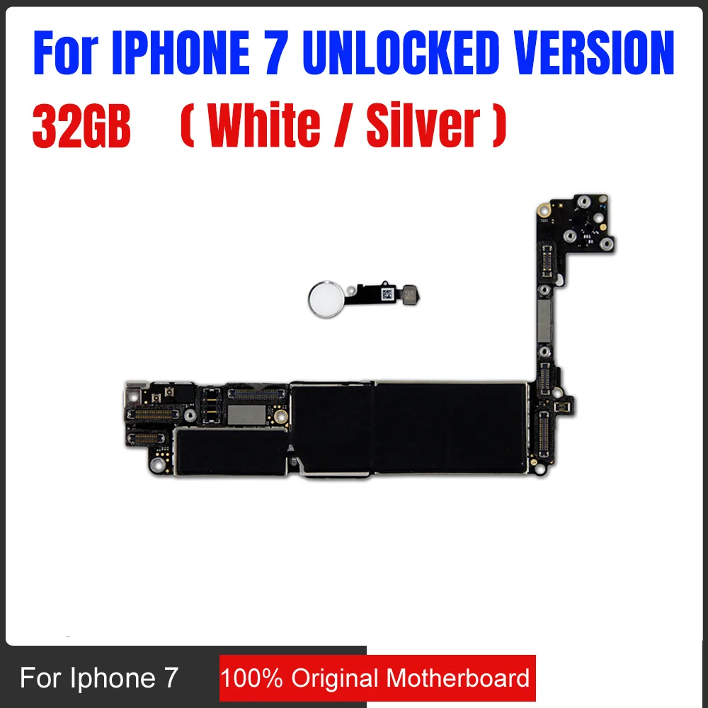 32 Гб оригинальная разблокированная материнская плата для iphone 7 без/с сенсорным ID, для iphone 7 4,7 материнская плата с чипами icloud удалить