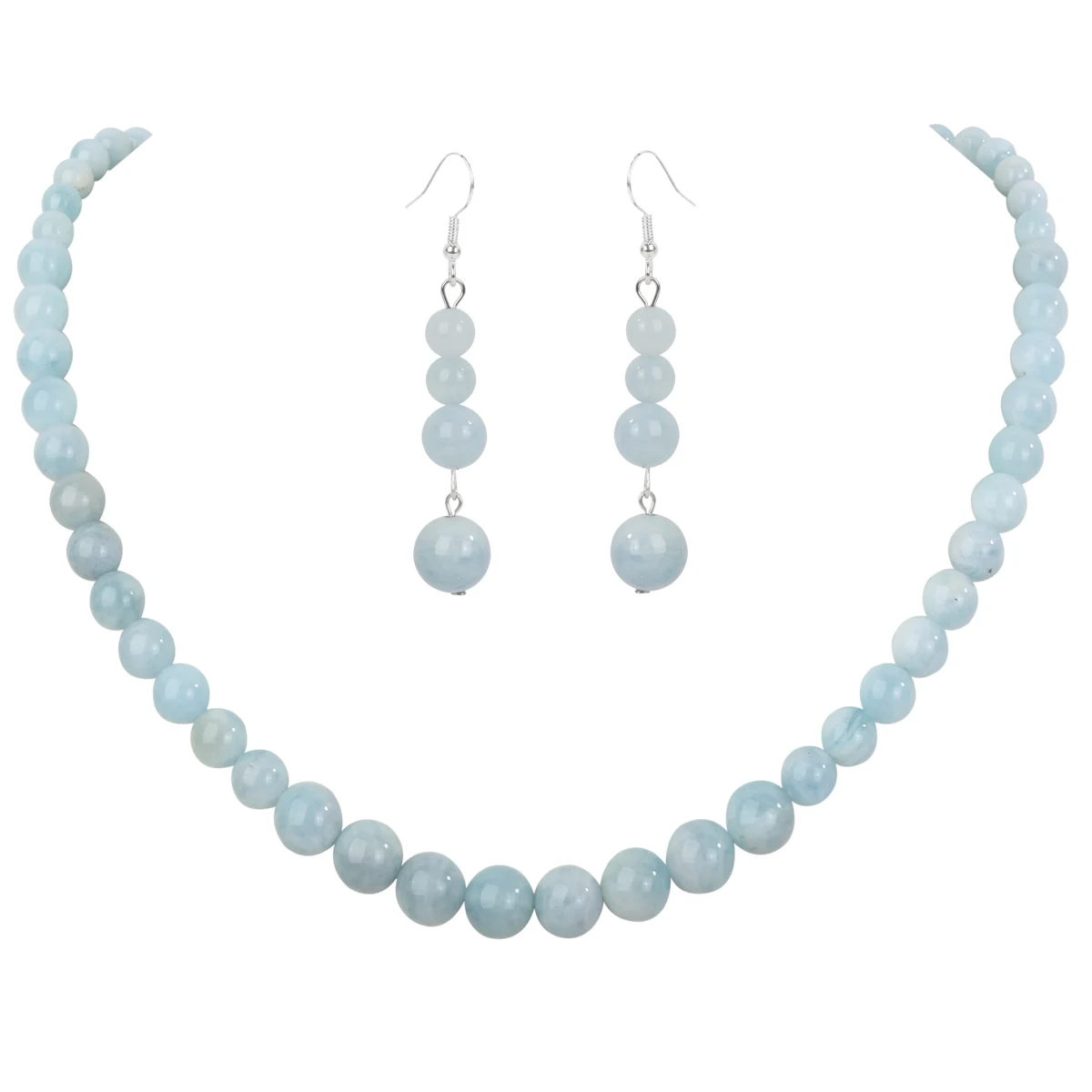 Женский комплект из колье и серёг серебра 925 пробы