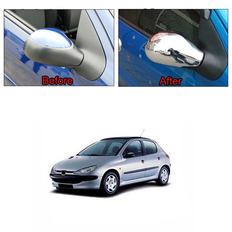 Аксессуары подходят для PEUGEOT 206 SW CC дверь боковое крыло зеркало хромированная крышка заднего вида крышка