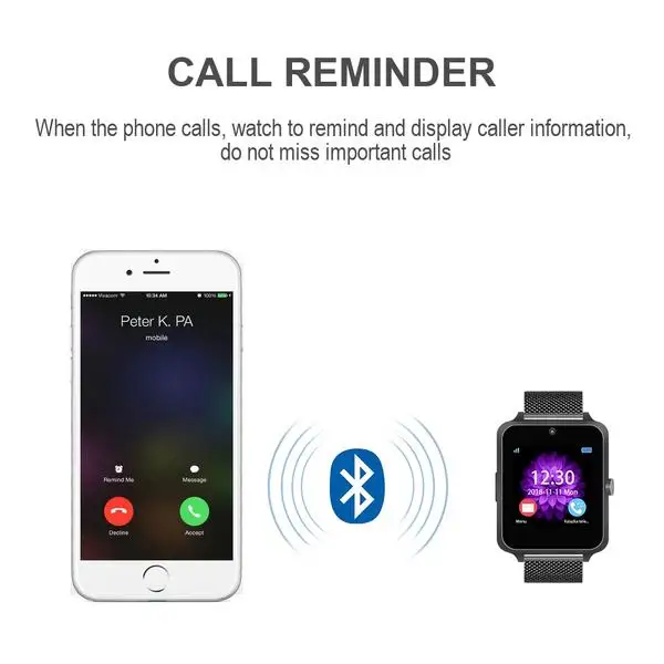 Bluetooth Смарт-часы для мужчин подключаемые sim-карты водонепроницаемые долгое время