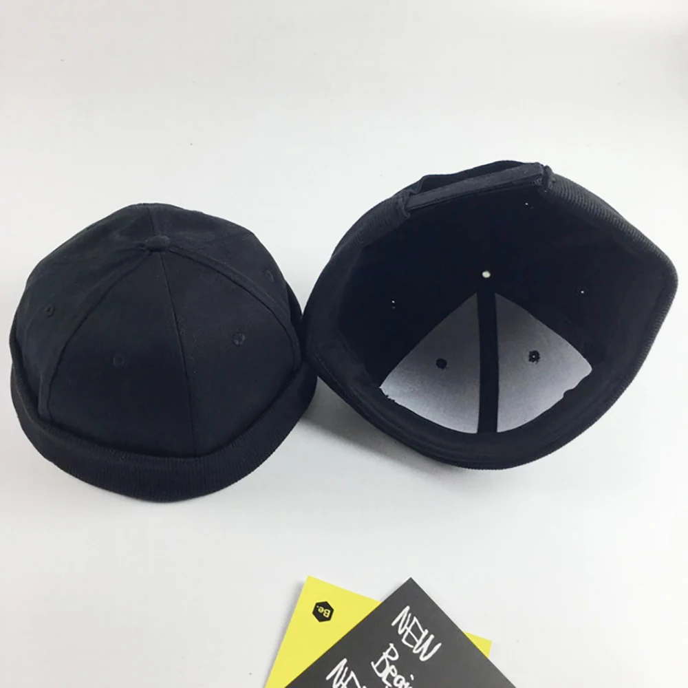 Модная мужская хлопковая кепка без полей с черепом гофрированная шапочка