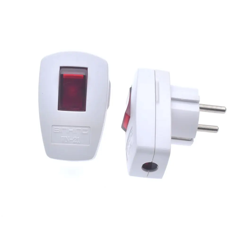 Schuko Германия тип F Rewireable power Plug 250V 10 Amp W/светильник индикаторный переключатель