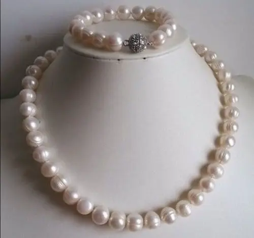 

shipping9-10MM white freshwater Cultured Pearl Necklace Bracelets LL003