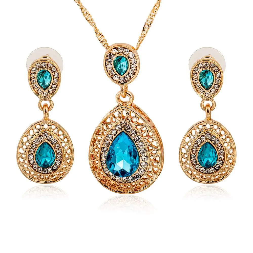 Комплект из колье и серёг с кристаллами|jewelry sets for women|jewelry setsdrop jewelry | - Фото №1