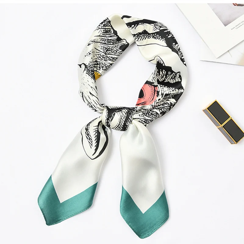 Новый 70 см женский шарф с мультяшным принтом кота модный тренд маленький