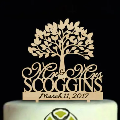 Деревенский пользовательский свадебный торт Топпер Персонализированные Mr и Mrs