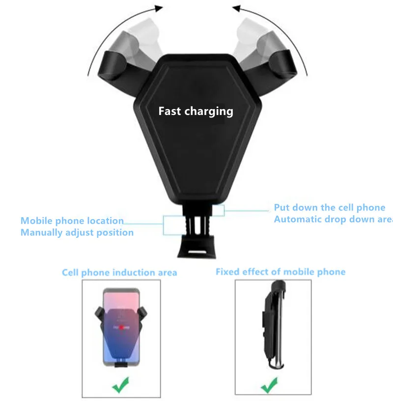 

Car Qi Wireless Charger Fast Wireless Charging Car Phone Holder For Renault clio megane 2 3 captur logan kadjar lagu accessories