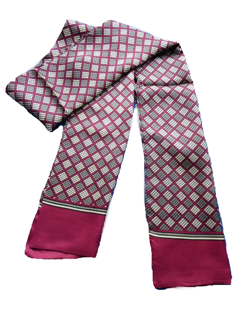 Мужской натуральный 100% чистый Шелковый платок двойной слой длинный шарф