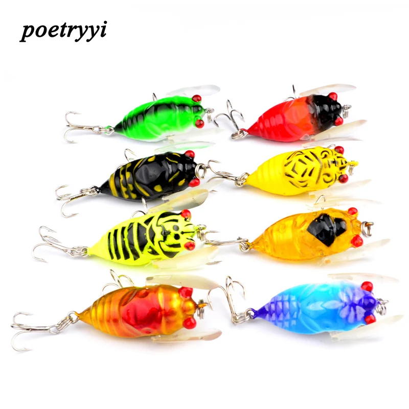 

1pc Cicada 5.9g 4.5cm Perch Insect Lure Bait Fishing Lure Treble Barb Hooks Fishing Tackle Artificial Bait fishing accessories30