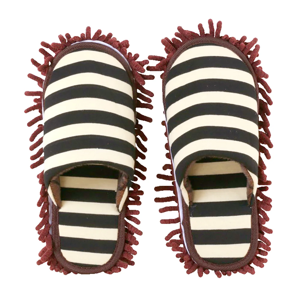 Популярные многофункциональные полосатые домашние тапочки для уборки пола