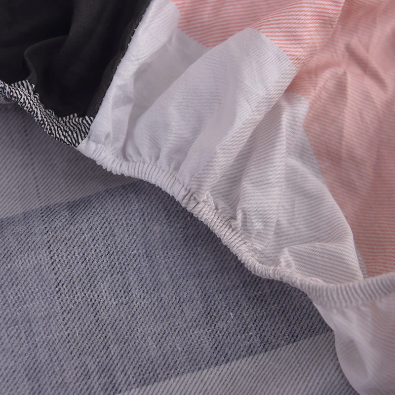 Милые простые клетчатые простыни с сердечками эластичной лентой Заводская