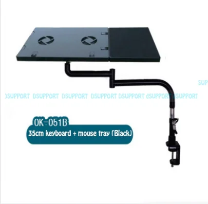 BLACK Прикроватный прижимной держатель для ноутбука с USB вентилятором и клавиатурой+ коврик для мыши Коврик для мыши OK051 - Цвет: BLACK