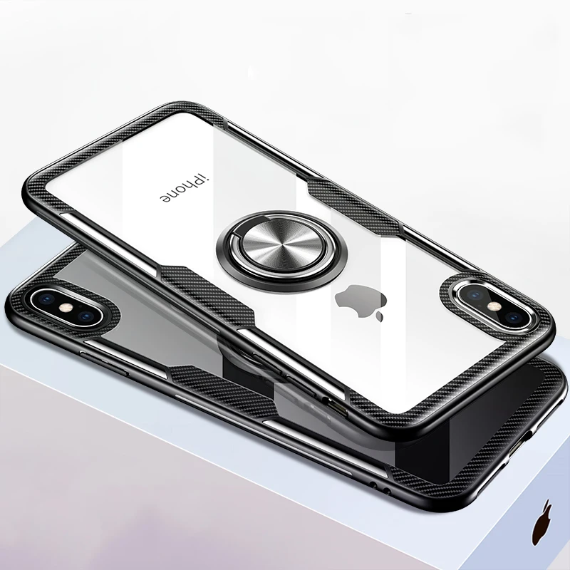 Прозрачный Магнитный чехол для телефона iPhone XR Xs Max X 8 7 6S 6 Plus из закаленного стекла