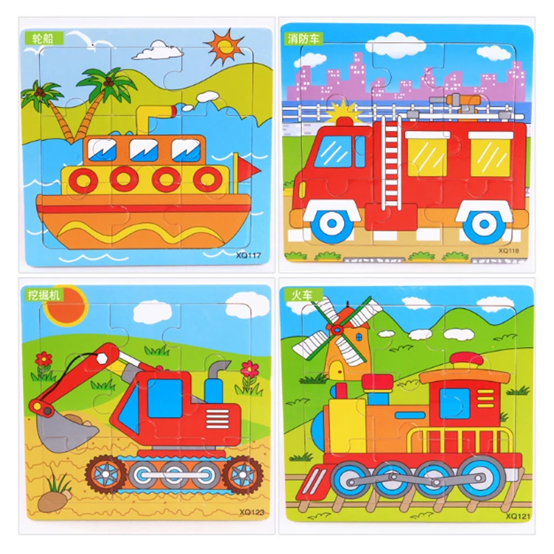 Бесплатная Деревянный 3d пазл головоломка обучения для малышей и детей постарше