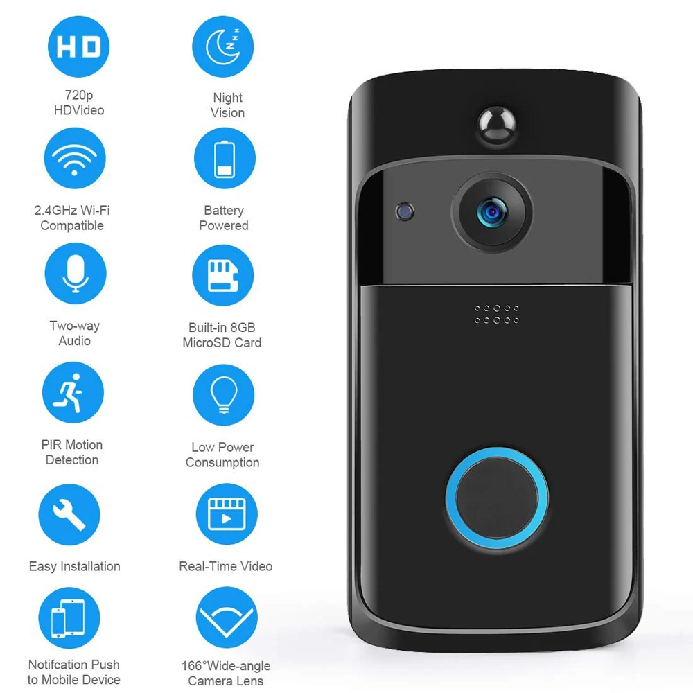 CDYCAM IP видеодомофон умный wifi дверной звонок HD 720P камера телефон ночное видение ИК Обнаружение движения дверь 2 шт батарея на питание
