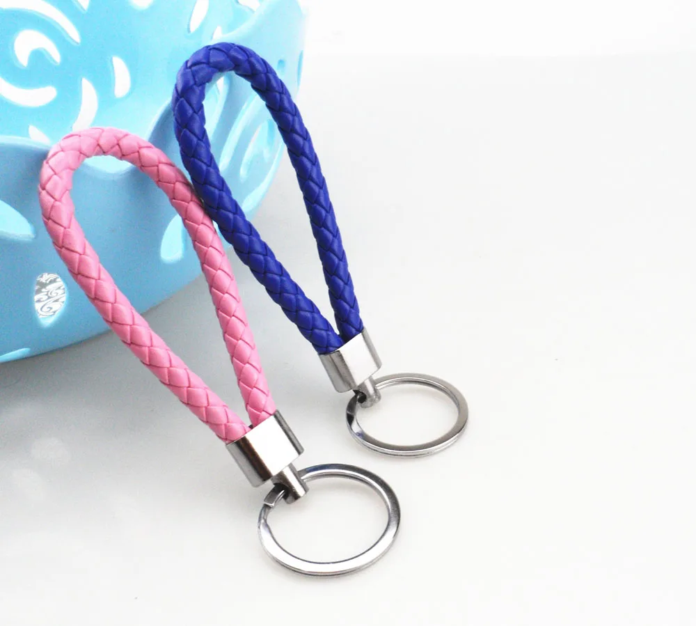Брелок для ключей ручной работы плетеная кожаная веревка автомобиля подарок Great