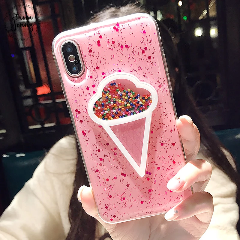 Прозрачный чехол для телефона с мороженым iPhone 7 7plus 6 6s Plus 8 8plus X|case for iphone|phone casescase plus