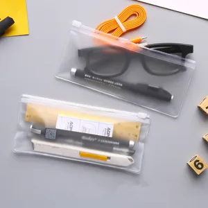 Прозрачный матовый конверт из ПВХ 500 шт.лот, сумка для ручек, пластиковая водонепроницаемая сумка для нижнего белья 18 см x 8 см