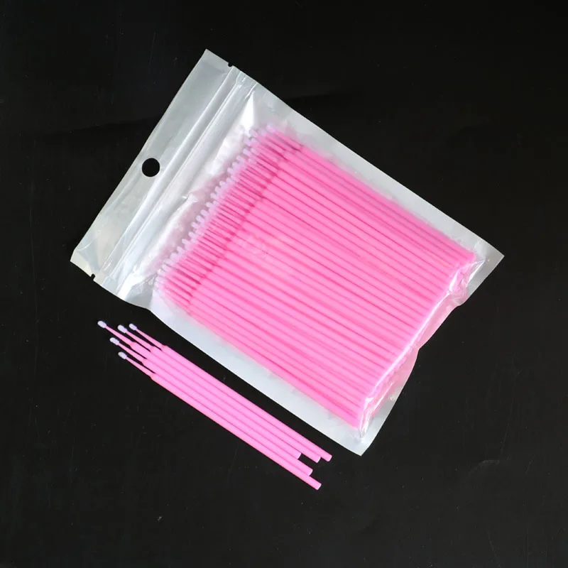 10*100pcs Semi Permanent Embroidery Cotton Swabs Micro Brush Swab Lint Tattoo Disposable Eyelash Extension Individual Applicator | Красота и