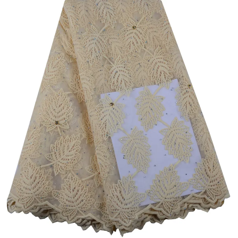 Высококачественная оранжевая африканская кружевная ткань 2019 нигерийское