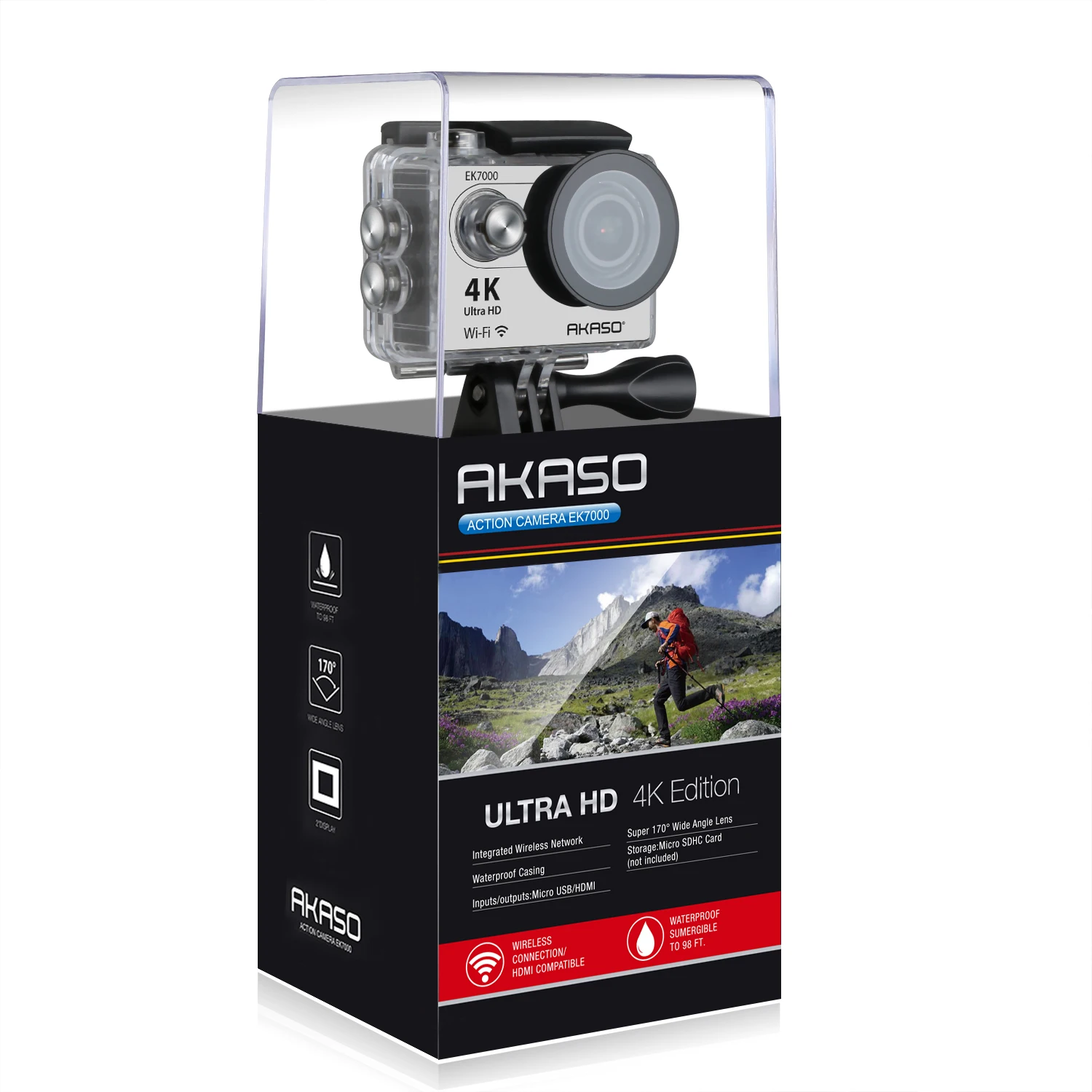 AKASO EK7000 WiFi 4K Action Camera Ultra HD Waterproof DV Camcorder 12MP Cameras Sports Camera 170 Degree Wide Angle Original