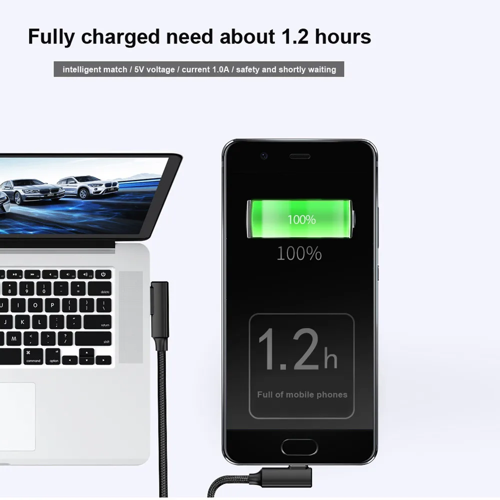 Плетеный прямоугольный Кабель 90 градусов Type C/ Micro USB для быстрой синхронизации