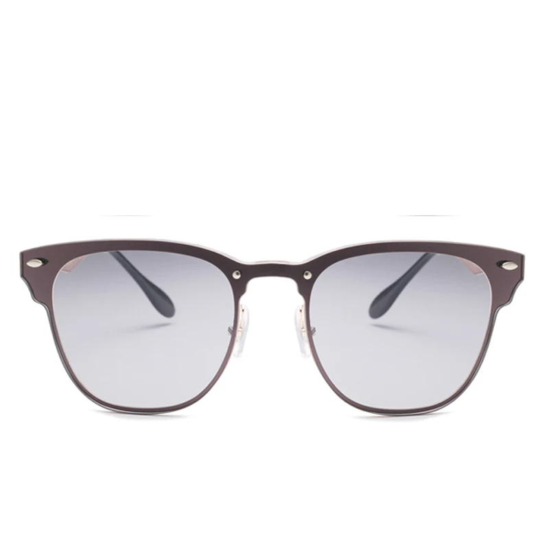 FONHCOO брендовые Винтажные Солнцезащитные очки с заклепками мужские плоские линзы