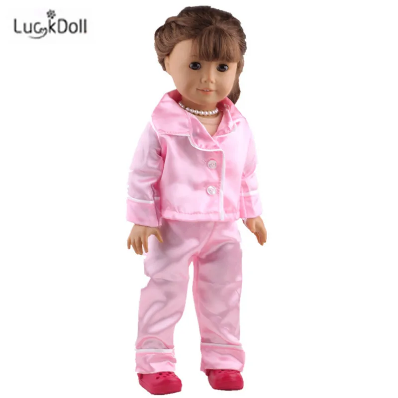 LUCKDOLL модное летнее розовое платье подходит 18 дюймов Американский 43 см детская кукла одежда аксессуары, игрушки для девочек, поколение, подарок на день рождения