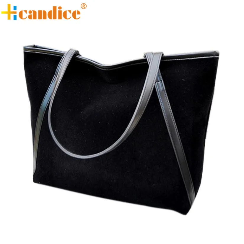 Naivety New Fashion New Simple Larger Capacity Faux Suede Women Bag Lady Handbag Bolso JUN10U drop shipping