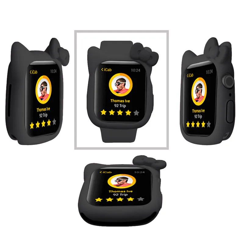 Силиконовый чехол с милыми ушками Микки и Минни Маус для Apple Watch Series 4, 3, 2, 1, защитный чехол для iWatch 44 мм, 42 мм, 40 мм, 38 мм