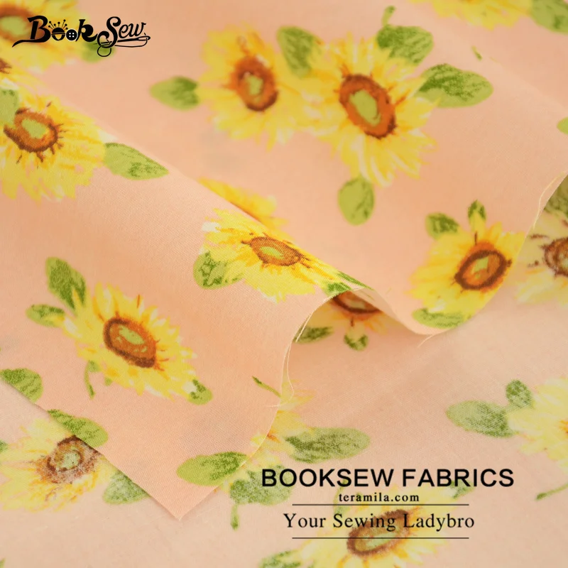 Booksew 100% хлопок поплин Ткань розовый Жир Квартал подсолнечника соизволил мягкий
