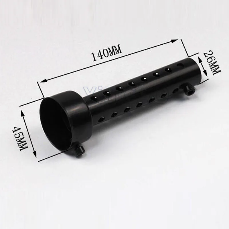140X45MM Выхлопа мотоциклов глушитель Регулируемый дБ убийца черный Цвет Металла Глушитель 35/42/45/48/60 мм подходит для большинства выхлопов приятный звук MF010 - Цвет: 140X45MM