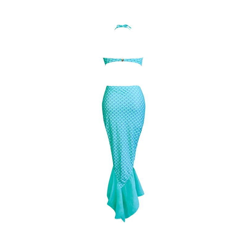 Mermaid Swimsuit Bikini Set Girl Tail Ms. Princess 3 Piece Beach Swimwear Vacation |