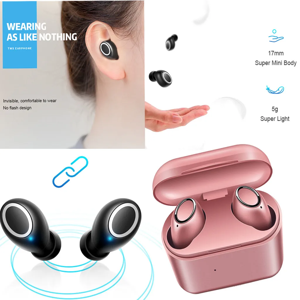 Настоящие Беспроводные спортивные наушники Mini Twins Bluetooth вкладыши стереонаушники