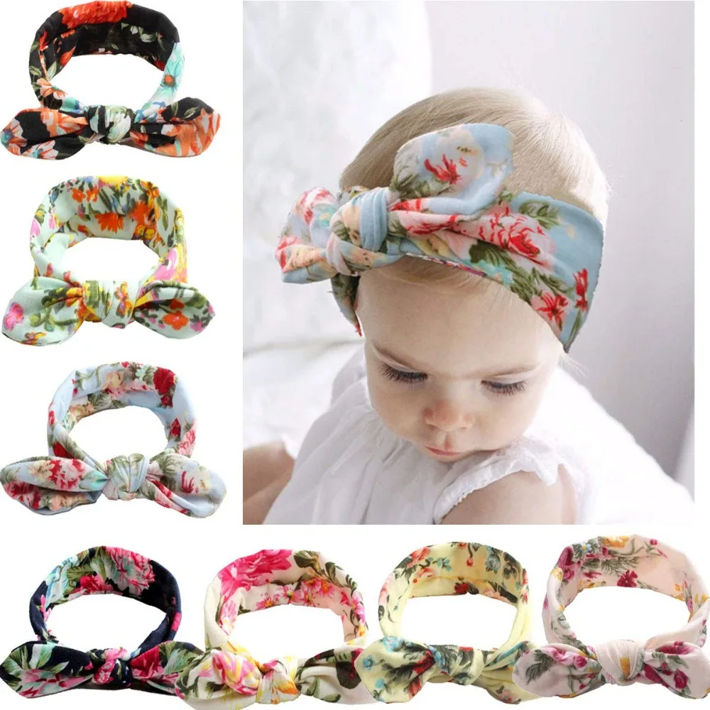 Детские повязки на голову 7 цветов банты для волос тюрбан с узелком ободки