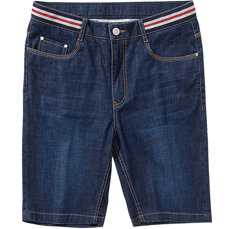 Qzhihe Men's Denim Shorts Summer Loose Five Pants Korean Casual Knee Length Soft Straight Jeans Breathable 8207 | Мужская одежда