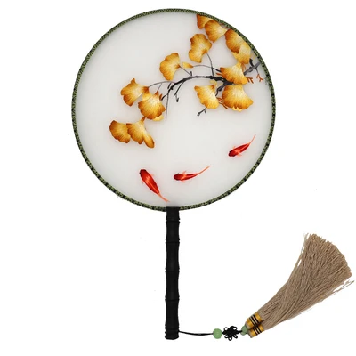 Ручная работа 100% шелк тутового шелкопряда вышивка в Сучжоу Круглый веер