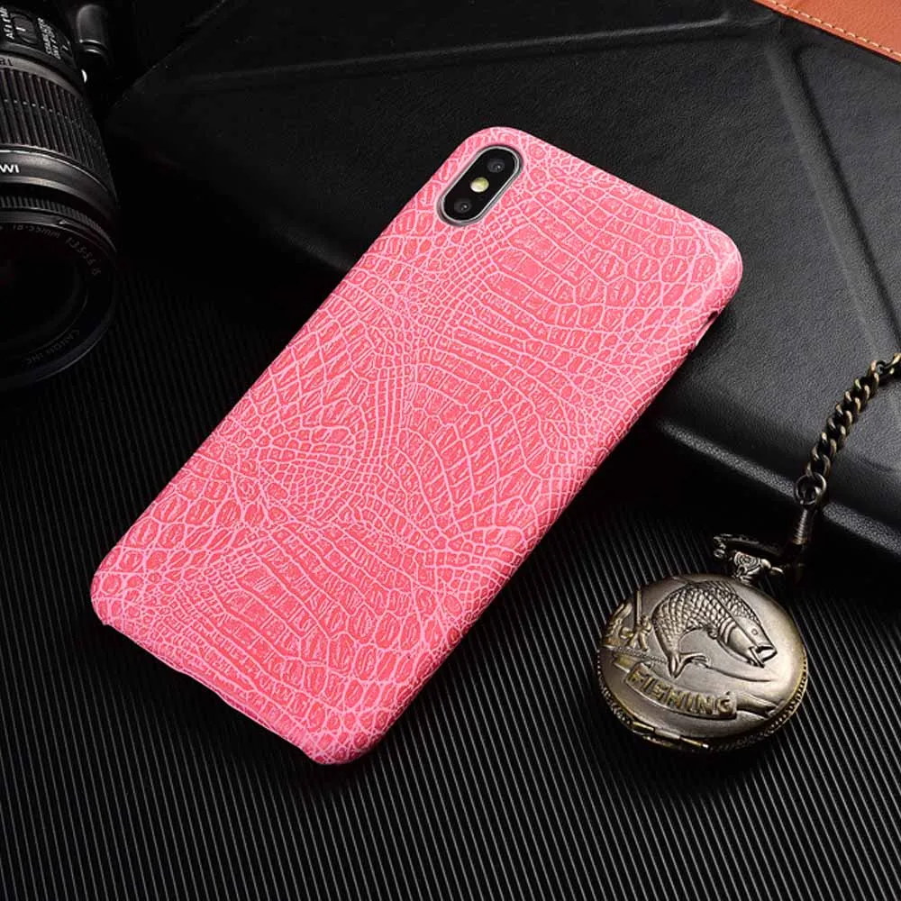 6 Мягкая задняя крышка из искусственной кожи крокодила для iphone X XS Max XR 11 Pro, Винтажный чехол для телефона, чехол s для iphone 7 8 Plus 6 6 S, чехол - Цвет: 6