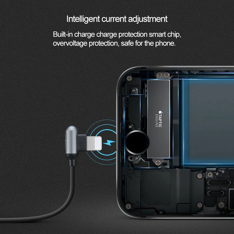 Wopow для iPhone кабель L форма Быстрая зарядка USB 8 7 6 6s угол зарядное устройство с