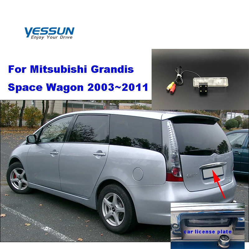 Камера заднего вида Yessun для Mitsubishi Grandis Space Wagon 2003 ~ 2011 CCD задний номерной знак|Камеры