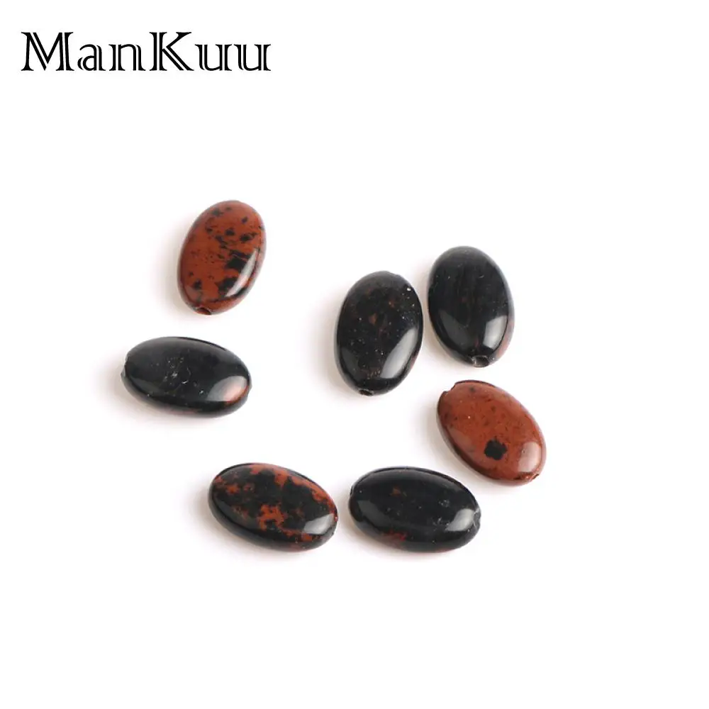 ManKuu 8*12mm Oval/Barrel Red Pine Stone Beads Black&ampRed Natural For Jewelry Making 20pcs/Lot Wholesale Bead | Украшения и