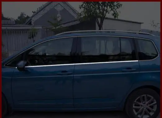 4pcs Украшение автомобиля из нержавеющей стали с полным окном полоски Накладка подходит для VW Volkswagen Touran - Цвет: 4pcs