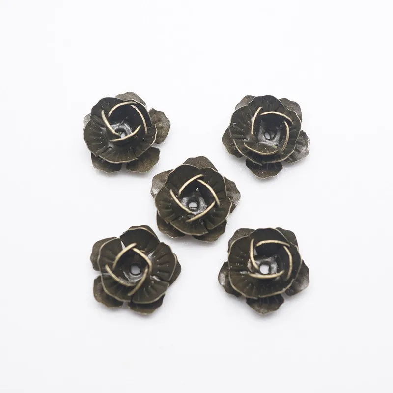 10 шт. серебристые колпачки из золотистого бисера в форме цветка/Бисер виде